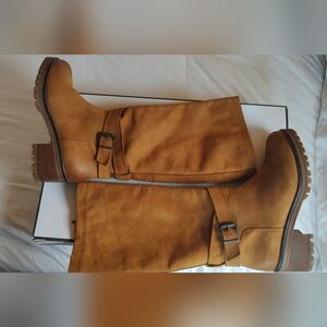 Brown Knee High Leather Coach And Four Women's Boots Size 10
